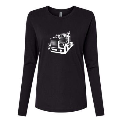 Semi Truck Gift For Truck Driver Womens Cotton Relaxed Long Sleeve T-Shirt