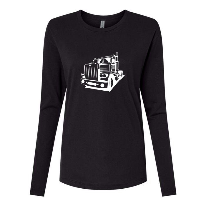 Semi Truck Gift For Truck Driver Womens Cotton Relaxed Long Sleeve T-Shirt