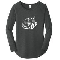 Semi Truck Gift For Truck Driver Women's Perfect Tri Tunic Long Sleeve Shirt