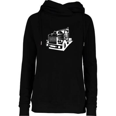 Semi Truck Gift For Truck Driver Womens Funnel Neck Pullover Hood