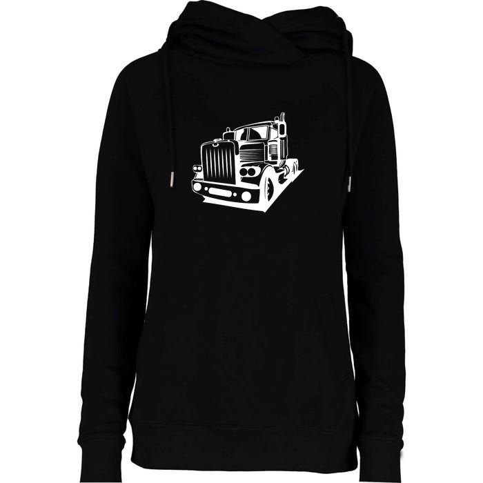 Semi Truck Gift For Truck Driver Womens Funnel Neck Pullover Hood