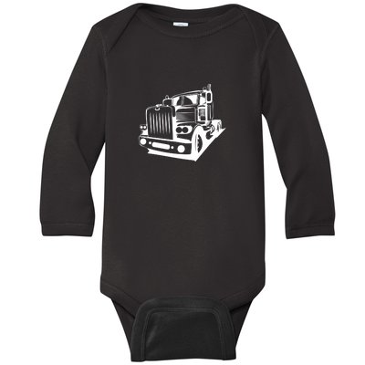 Semi Truck Gift For Truck Driver Baby Long Sleeve Bodysuit