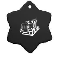 Semi Truck Gift For Truck Driver Ceramic Star Ornament