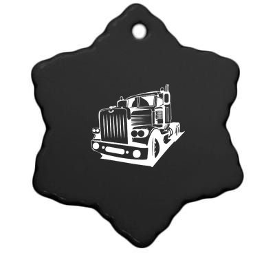 Semi Truck Gift For Truck Driver Ceramic Star Ornament