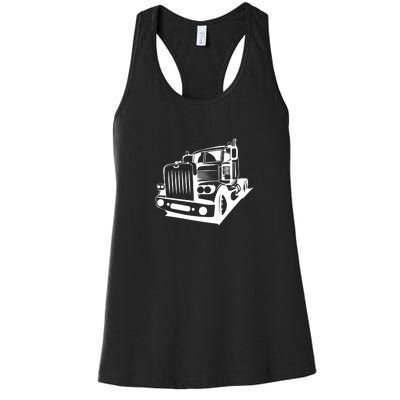 Semi Truck Gift For Truck Driver Women's Racerback Tank