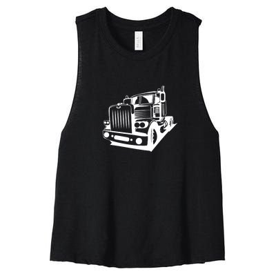 Semi Truck Gift For Truck Driver Women's Racerback Cropped Tank