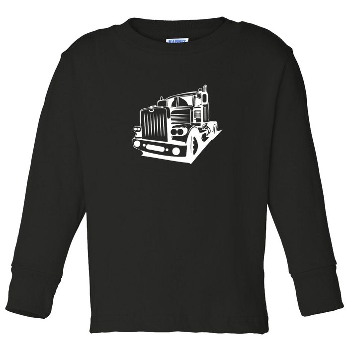 Semi Truck Gift For Truck Driver Toddler Long Sleeve Shirt