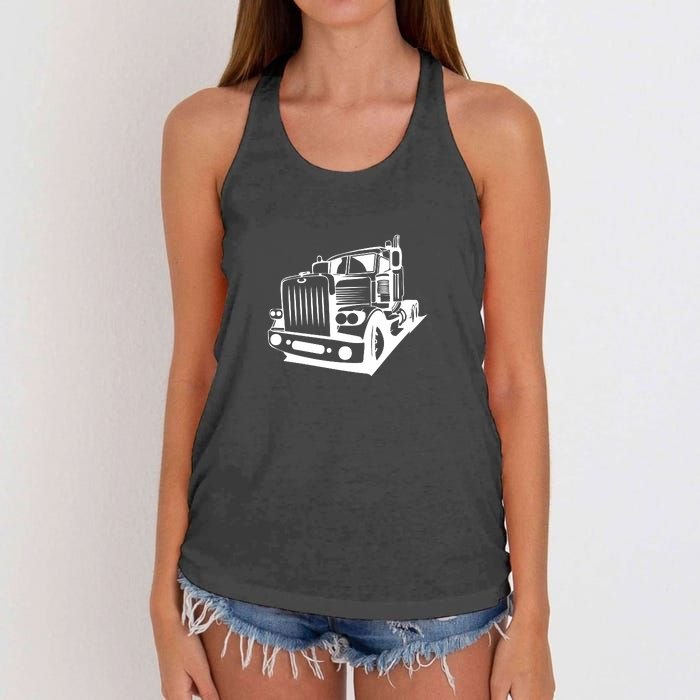 Semi Truck Gift For Truck Driver Women's Knotted Racerback Tank