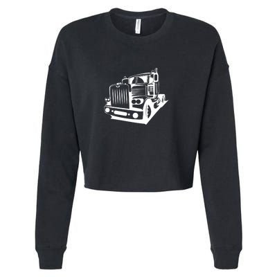 Semi Truck Gift For Truck Driver Cropped Pullover Crew