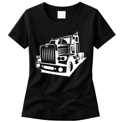 Semi Truck Gift For Truck Driver Womens T-Shirt