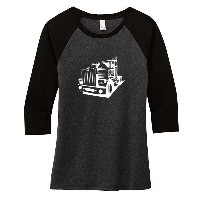 Semi Truck Gift For Truck Driver Women's Tri-Blend 3/4-Sleeve Raglan Shirt