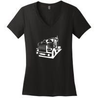 Semi Truck Gift For Truck Driver Women's V-Neck T-Shirt