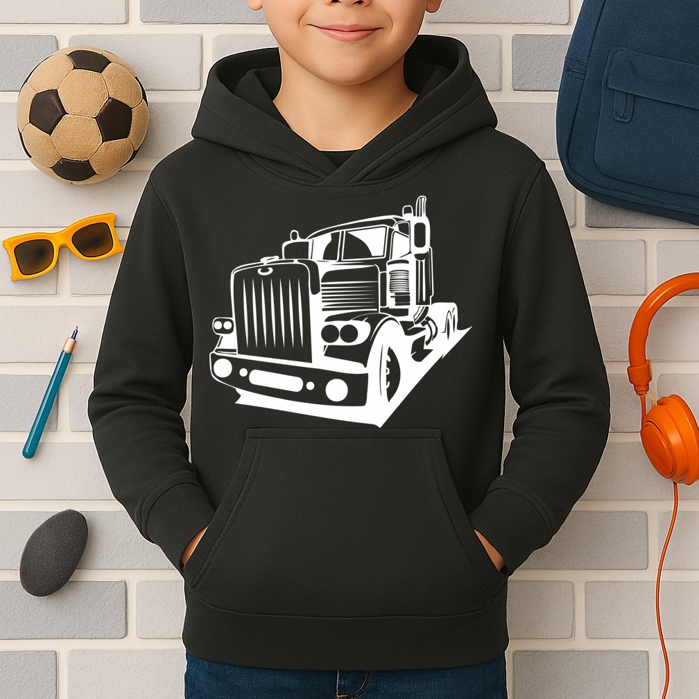 Semi Truck Gift For Truck Driver Kids Hoodie
