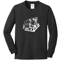 Semi Truck Gift For Truck Driver Kids Long Sleeve Shirt