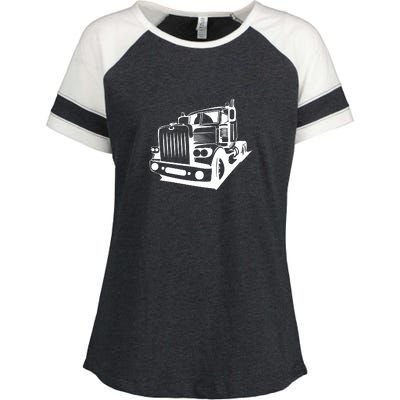 Semi Truck Gift For Truck Driver Enza Ladies Jersey Colorblock Tee