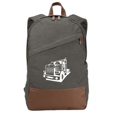 Semi Truck Gift For Truck Driver Cotton Canvas Backpack