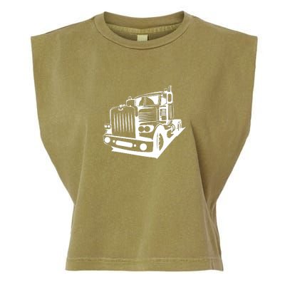 Semi Truck Gift For Truck Driver Garment-Dyed Women's Muscle Tee