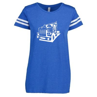 Semi Truck Gift For Truck Driver Enza Ladies Jersey Football T-Shirt