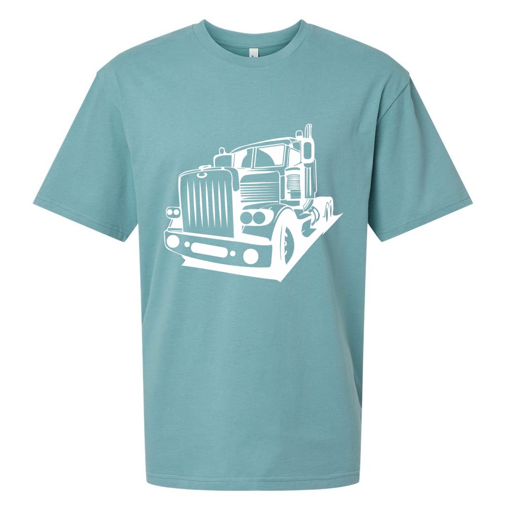 Semi Truck Gift For Truck Driver Sueded Cloud Jersey T-Shirt