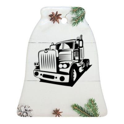 Semi Truck Gift For Truck Driver Ceramic Bell Ornament