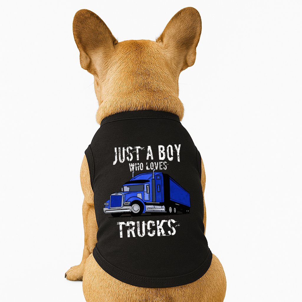Semi Truck Gift Just A Boy Who Loves Trucks Doggie Tank