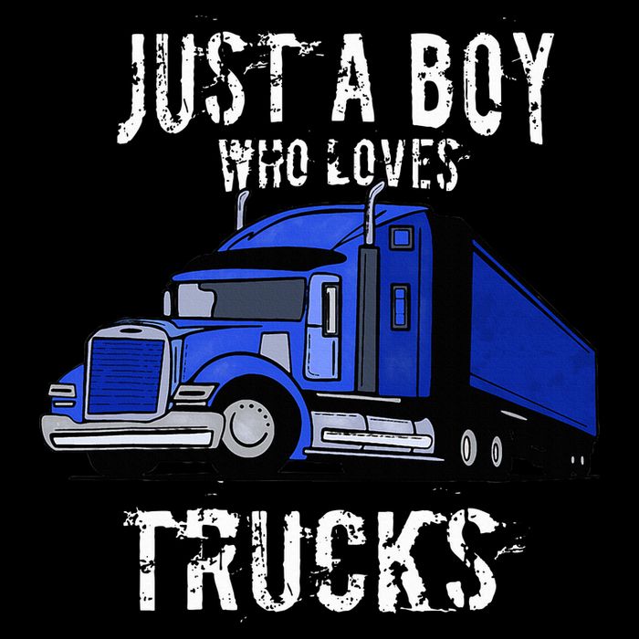 Semi Truck Gift Just A Boy Who Loves Trucks Cooling Performance Crew T-Shirt