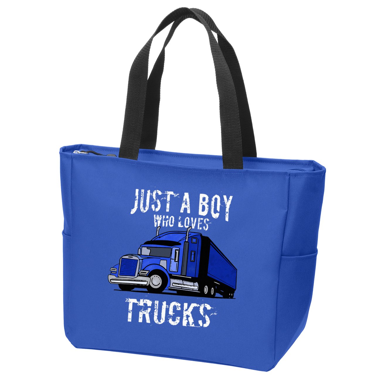 Semi Truck Gift Just A Boy Who Loves Trucks Zip Tote Bag