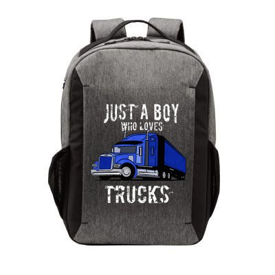 Semi Truck Gift Just A Boy Who Loves Trucks Vector Backpack