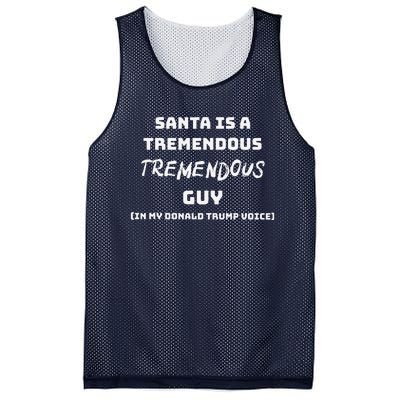 Santas Tremendous Guy In Donald Trump Voice Funny Christmas Mesh Reversible Basketball Jersey Tank