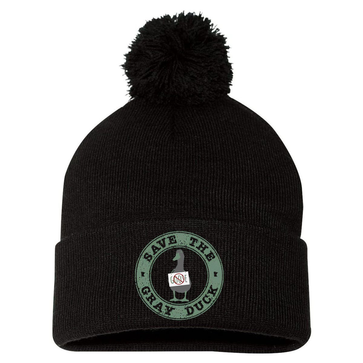 Save The Gray Duck Gift Pom Pom 12in Knit Beanie