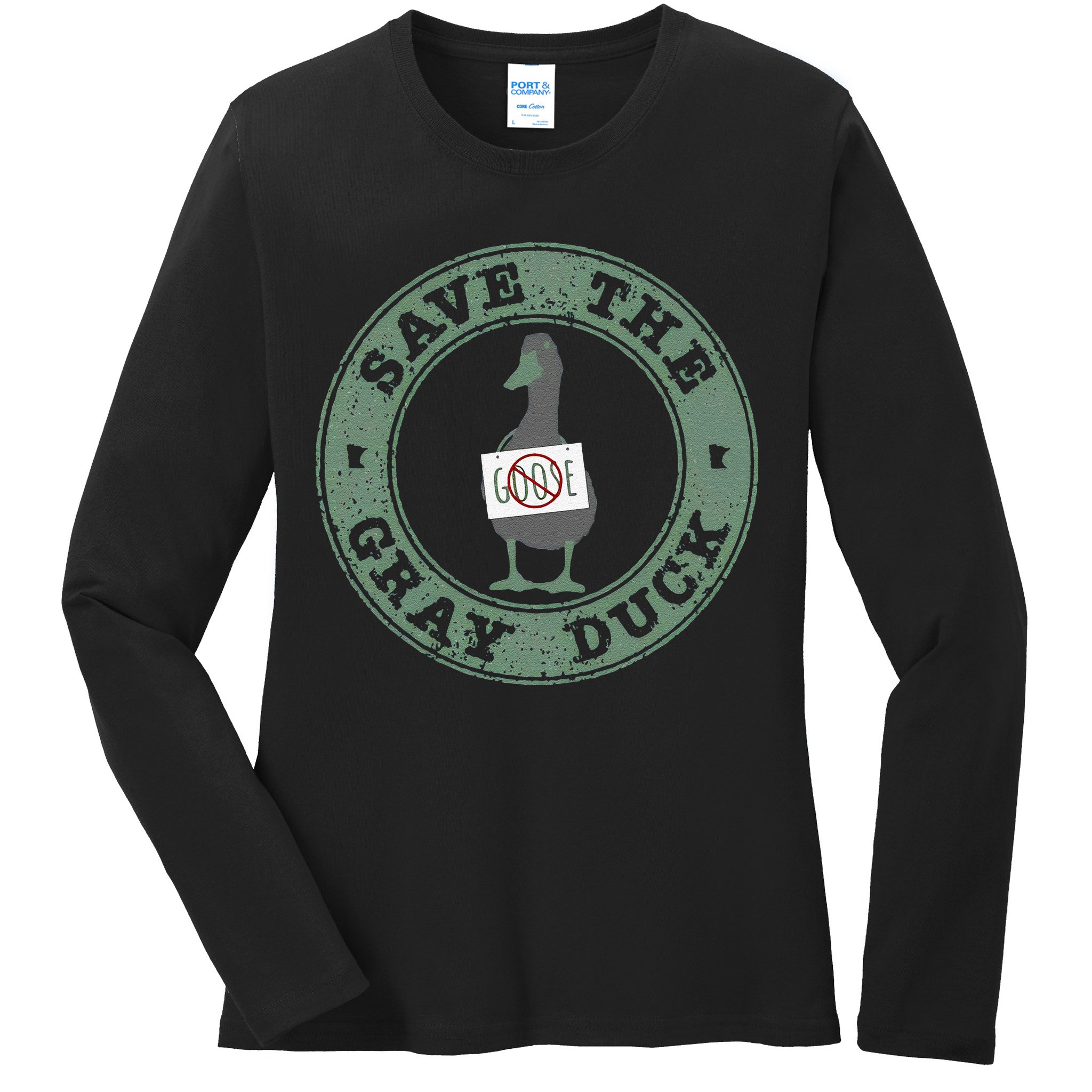 Save The Gray Duck Gift Ladies Long Sleeve Shirt