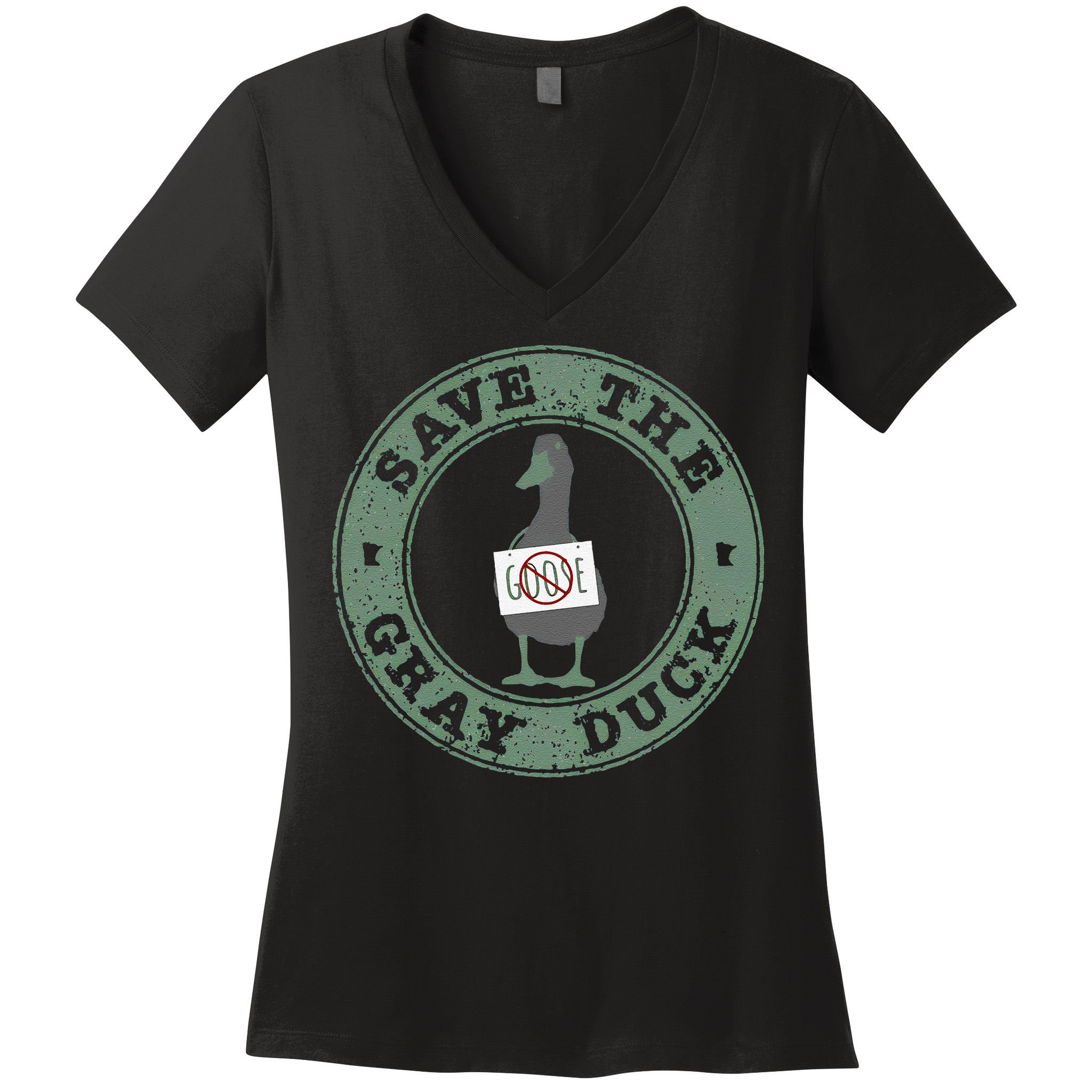 Save The Gray Duck Gift Women's V-Neck T-Shirt