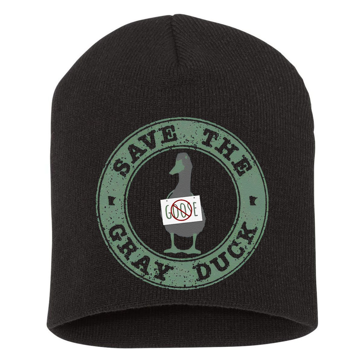 Save The Gray Duck Gift Short Acrylic Beanie