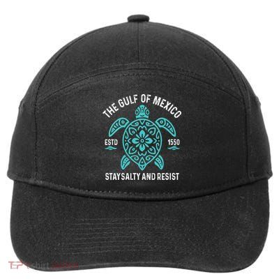  Stay The Gulf Of Mexico Be Salty And Resist Turtle V-Neck  7-Panel Snapback Hat