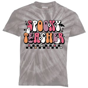 Spooky Teacher Groovy Trick Or Teach Halloween Teacher Gifts Kids Tie-Dye T-Shirt