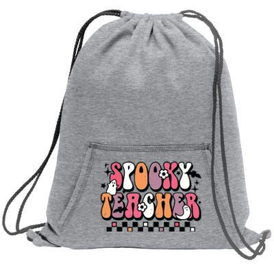 Spooky Teacher Groovy Trick Or Teach Halloween Teacher Gifts Sweatshirt Cinch Pack Bag