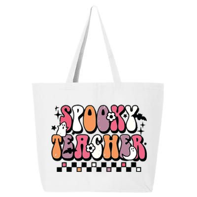 Spooky Teacher Groovy Trick Or Teach Halloween Teacher Gifts 25L Jumbo Tote