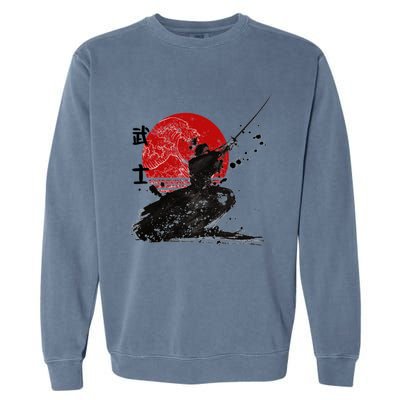 Samurai The Ghost Design Garment-Dyed Sweatshirt