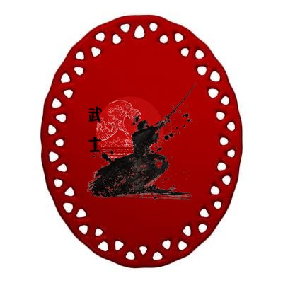 Samurai The Ghost Design Ceramic Oval Ornament