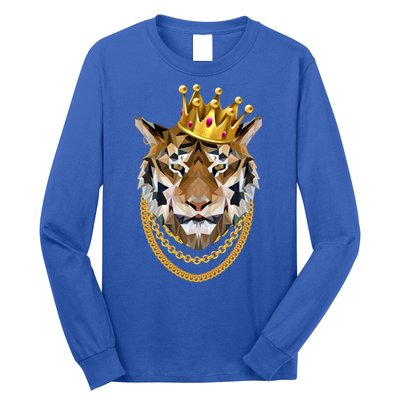 Siberian Tiger Gangster Golden Crown King Chain Gift Long Sleeve Shirt