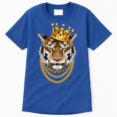 Siberian Tiger Gangster Golden Crown King Chain Gift Tall T-Shirt