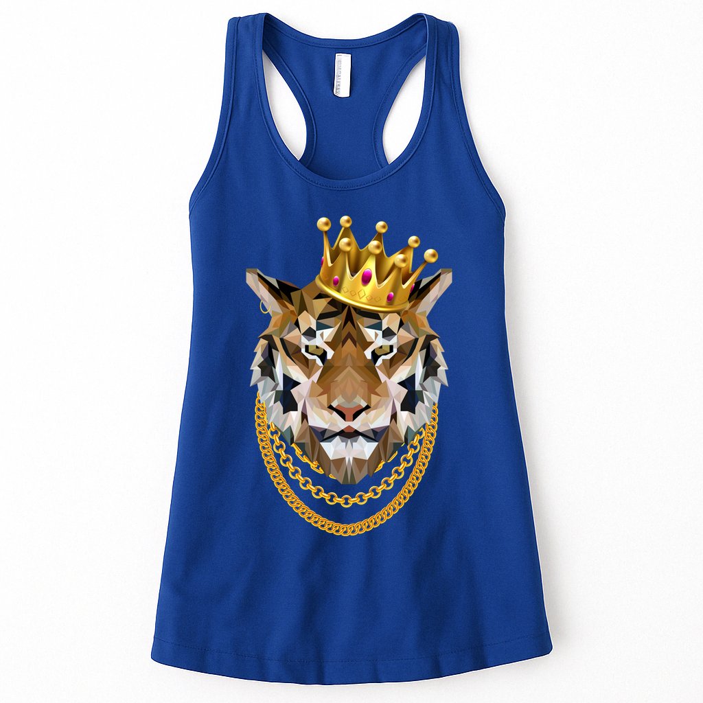 Siberian Tiger Gangster Golden Crown King Chain Gift Womens Tank Top