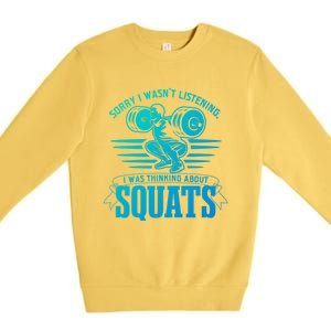 Strength Training Gym Powerlifting Squats Cool Gift Premium Crewneck Sweatshirt