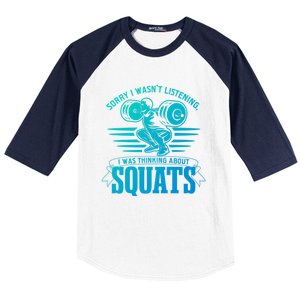 Strength Training Gym Powerlifting Squats Cool Gift Baseball Sleeve Shirt