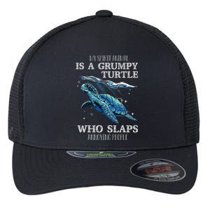 Sea Turtle Gifts For Her My Spirit Animal Is A Grumpy Turtle Flexfit Unipanel Trucker Cap