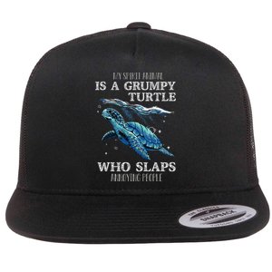 Sea Turtle Gifts For Her My Spirit Animal Is A Grumpy Turtle Flat Bill Trucker Hat