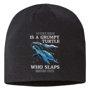 Sea Turtle Gifts For Her My Spirit Animal Is A Grumpy Turtle Sustainable Beanie