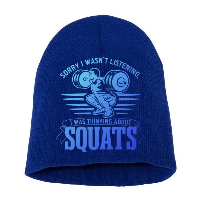 Strength Training Gym Powerlifting Squats Cool Gift Short Acrylic Beanie