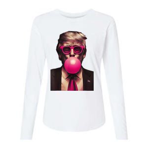 Sunglasses Trump Gum 2024 Vote President Womens Cotton Relaxed Long Sleeve T-Shirt