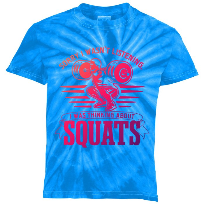 Strength Training Gym Powerlifting Squats Cool Gift Kids Tie-Dye T-Shirt